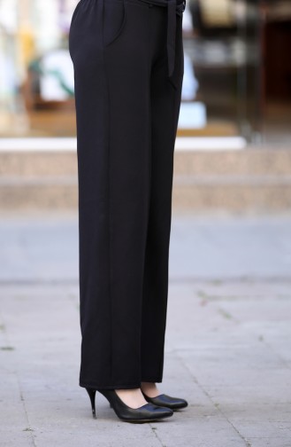 Belted Wide Leg Pants 3001-05 Black 3001-05