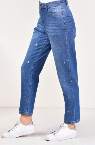 Pocket Jeans Pants 2574-01 Navy Blue 2574-01