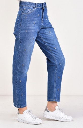 Pocket Jeans Pants 2574-01 Navy Blue 2574-01