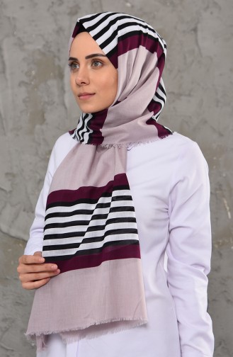 Desenli Cotton Şal 901476-10 Toz Pembe Fuşya 901476-10