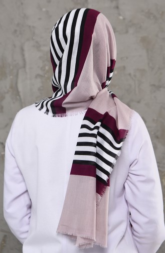 Desenli Cotton Şal 901476-10 Toz Pembe Fuşya 901476-10