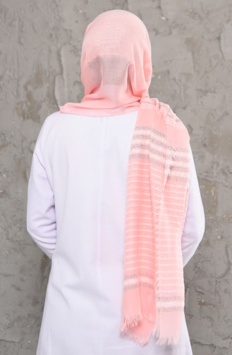 Stripe Pattern Cotton Shawl 1006-01 Pink 1006-01