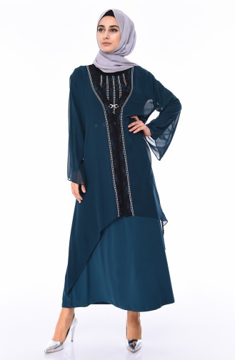 Habillé Hijab Vert emeraude 2328A-01