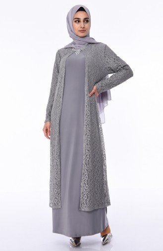 Plus Size Evening Dress 1062-07 Gray 1062-07