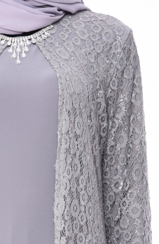 Plus Size Evening Dress 1062-07 Gray 1062-07