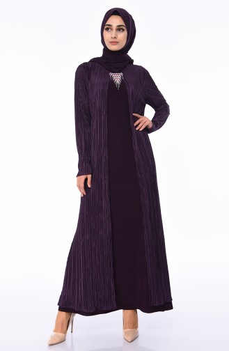 Large Size Suit Looking Dress 1064-03 Purple 1064-03
