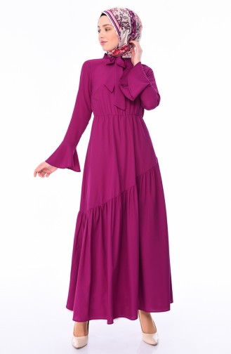 Pleated Dress 1019-07 Purple 1019-07
