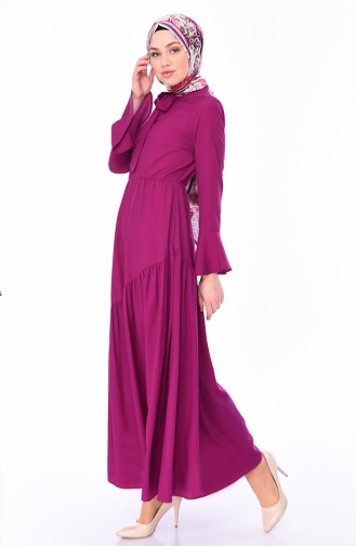 Pleated Dress 1019-07 Purple 1019-07