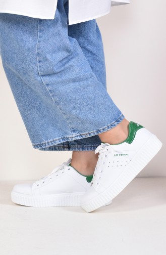 Allforce Sneakers Women´s Shoes 0779-01 White Green 0779-01