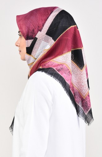 Patterned Cotton Woven Scarf  2249-14 Dark Dried Rose 2249-14
