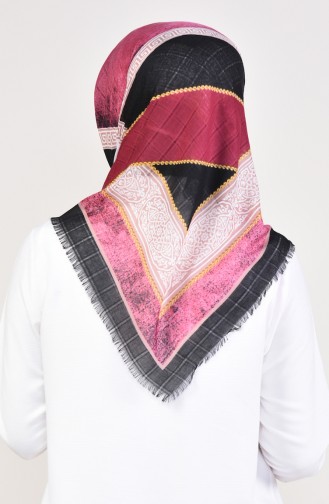 Patterned Cotton Woven Scarf  2249-14 Dark Dried Rose 2249-14
