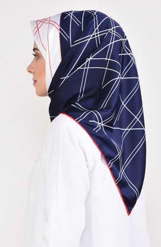 Aker S Rayon Eşarp 901480-07 Lacivert Kırmızı
