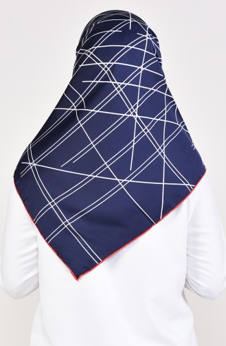 Aker S Rayon Eşarp 901480-07 Lacivert Kırmızı
