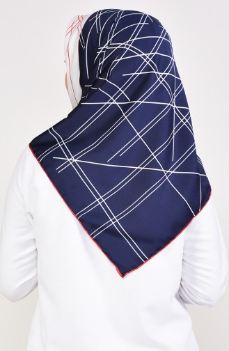 Aker S Rayon Eşarp 901480-07 Lacivert Kırmızı