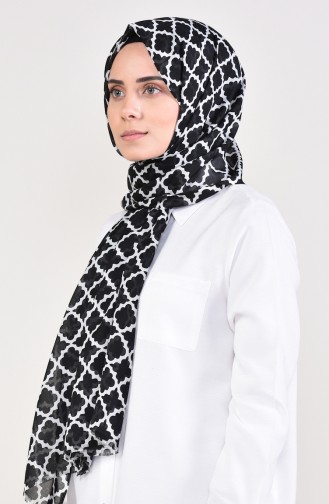 Patterned Cotton Shawl 299-110 Black 299-110