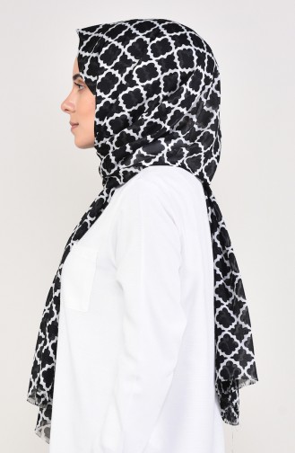 Patterned Cotton Shawl 299-110 Black 299-110