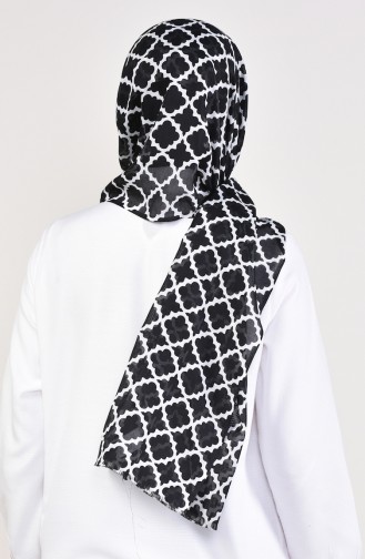 Patterned Cotton Shawl 299-110 Black 299-110
