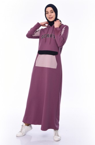 فستان رياضي بتصميم جيوب 9056-03 لون ليلكي 9056-03