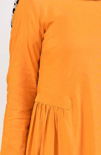 Side Pleated Dress 1195-02 Mustard 1195-02