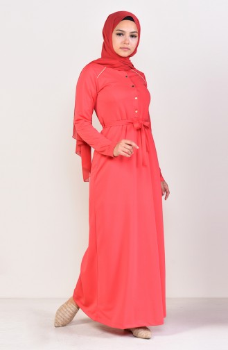 Belted Dress 4079-07 Pomegranate flower 4079-07