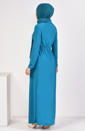 Embroidered Sandy Dress 4122-03 Turquoise 4122-03