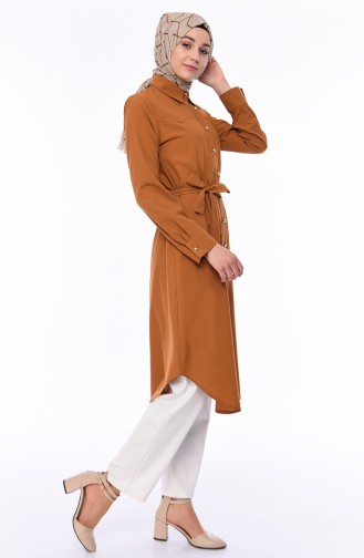 Belted Long Tunic 1001-03 Tobacco 1001-03