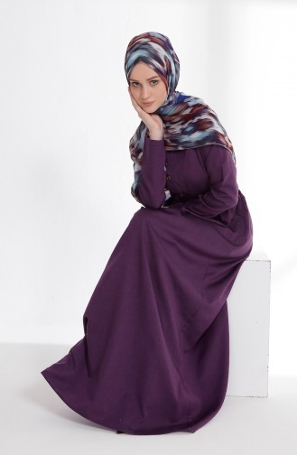 Hellviolett Hijab Kleider 7215-12