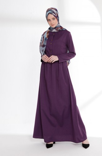 Hellviolett Hijab Kleider 7215-12