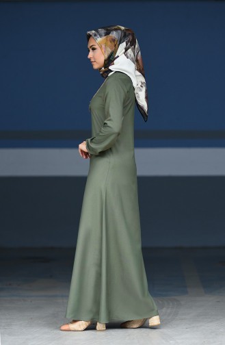 Khaki Hijab Dress 2521-06