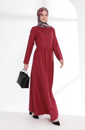 Front Ribbed Dress 7215-13 Dark Fuchsia 7215-13