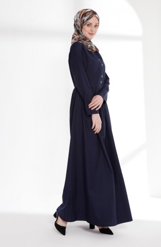 Dunkelblau Hijab Kleider 7215-09