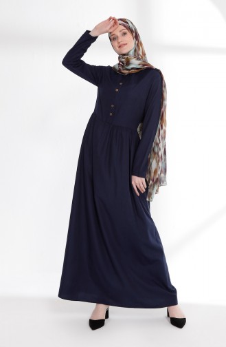 Dunkelblau Hijab Kleider 7215-09