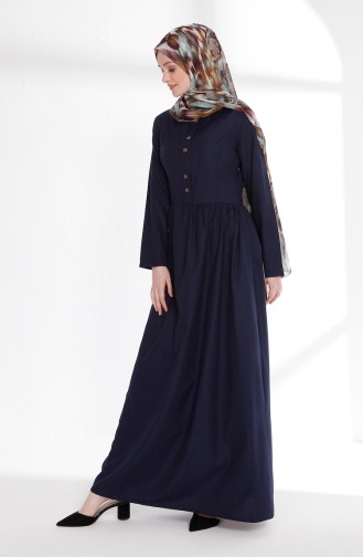 Dunkelblau Hijab Kleider 7215-09