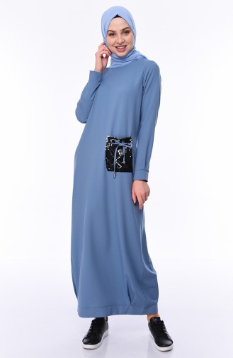 Robe Hijab Bleu 0232-03