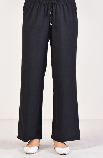 Elastic Waist Linen Pants 2086A-01 Dark Smoked 2086A-01