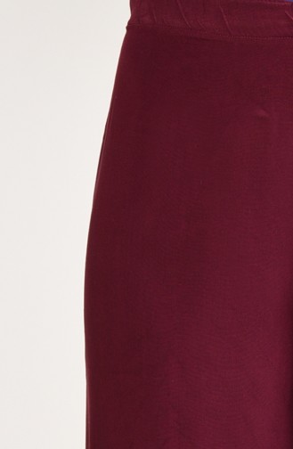Lastikli Yazlık Bol Paça Pantolon 25006-03 Vişne 25006-03