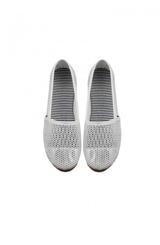 Women´s Mesh Flat Shoes 0129-02 Silver 0129-02