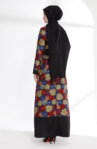 فستان مورّد بتصميم حزام للخصر 7213-03 لون ازرق 7213-03