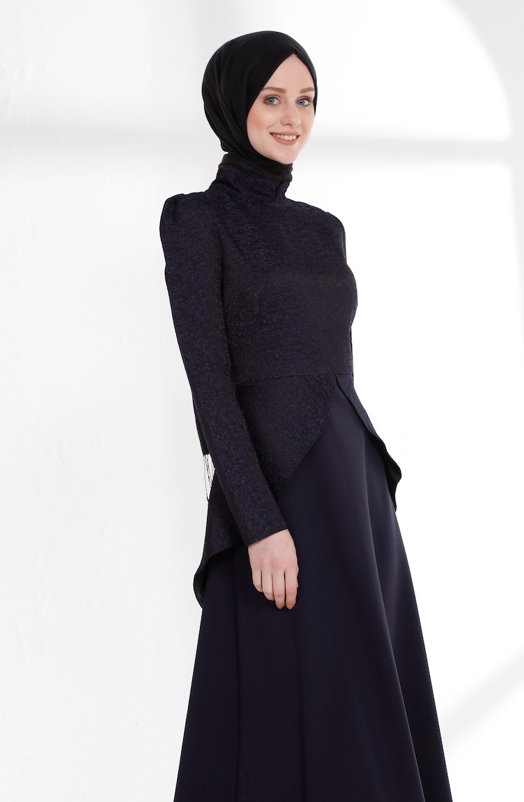 navy blue peplum dress