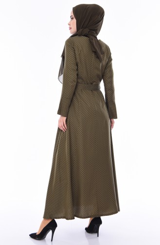 Khaki Hijab Dress 5530-03
