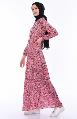 Printed Dress 2560M-01 Pink 2560M-01