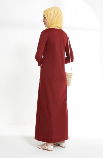 Claret red İslamitische Jurk 5041-02