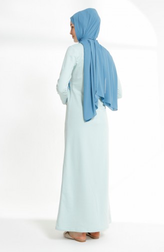 فستان محاك بخيطين بتصميم مورّد 5008-09 لون اخضر 5008-09