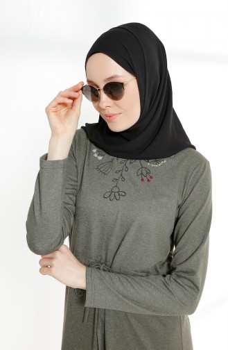 Khaki Hijab Kleider 5012-04