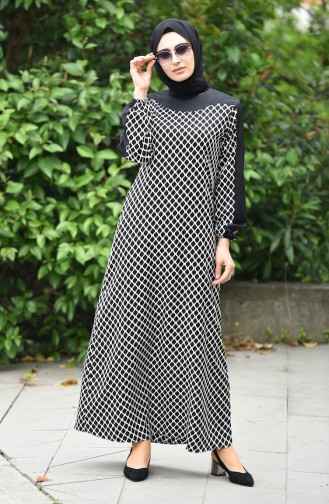 Schwarz Hijab Kleider 10134-01