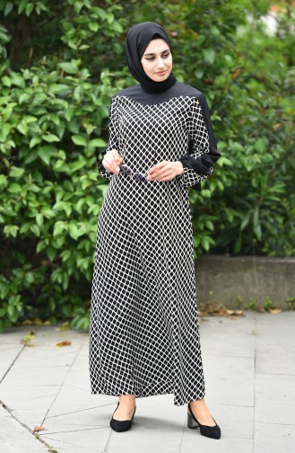 Schwarz Hijab Kleider 10134-01