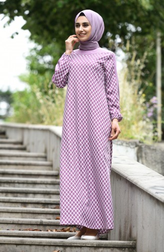 Minahill Printed Dress 10134-03 Lilac 10134-03