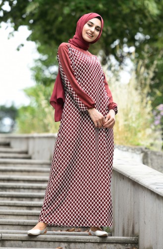 Robe Hijab Bordeaux 10134-07