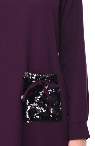 Sequin Detail Sports Dress 0232-01 Purple 0232-01