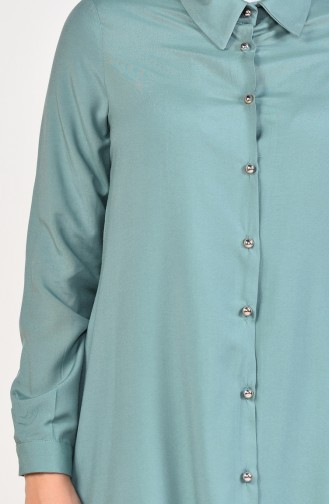 Buttoned Viscose Tunic 3019-05 Green 3019-05